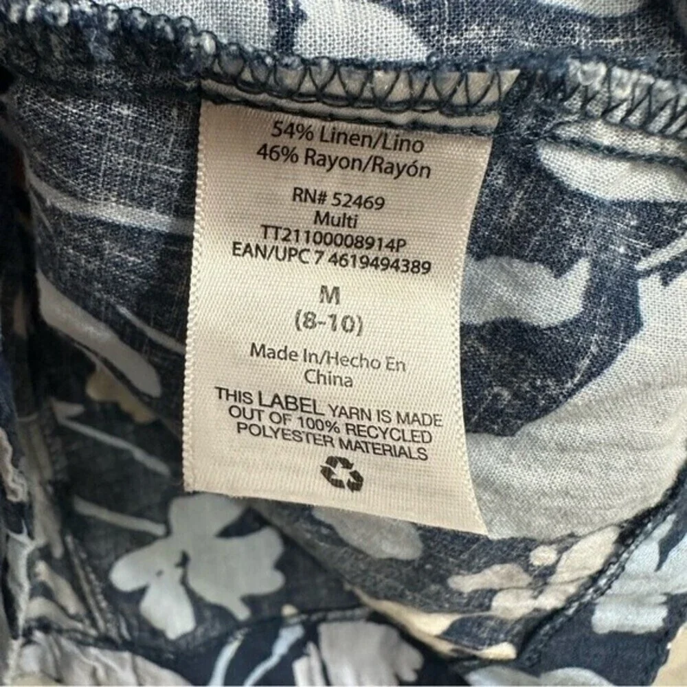Time&Tru‎ Floral V-Neck Woven Tank Top Medium 8-10 - Picture 13 of 16